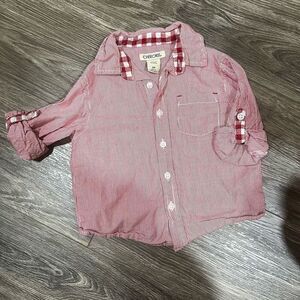 Cherokee 2T Red Striped Button up